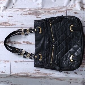 B. Makowsky Black Leather Bag